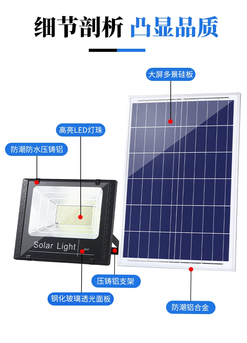 10W 25W 45W 65W 120W 200W 300W LED Solar Lights, LED Outdoor Street Light, Solar LED Floodlight