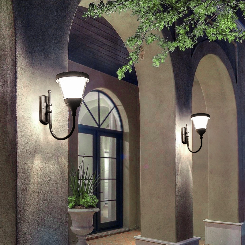 OEM LED Solar RGB Night Lamp Exterior Light Decor Outdoor Bulkhead Wall Mounted Reading Interior Corridor Gold Lights Clock