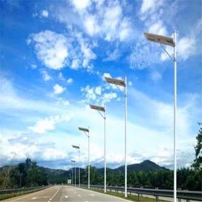 CE RoHS 認定ハイパワー 30W 40W 60W 70W 80W 100W 120W 照明器具 LED ソーラー街路灯屋外照明 HDG ポール付き